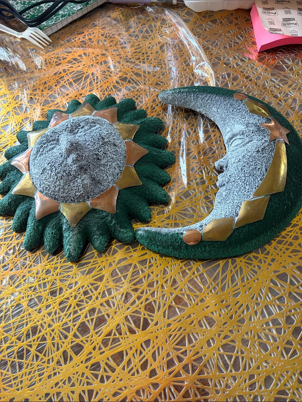 Hallmark Green and Gold Sun & Crescent Moon Wall Accents